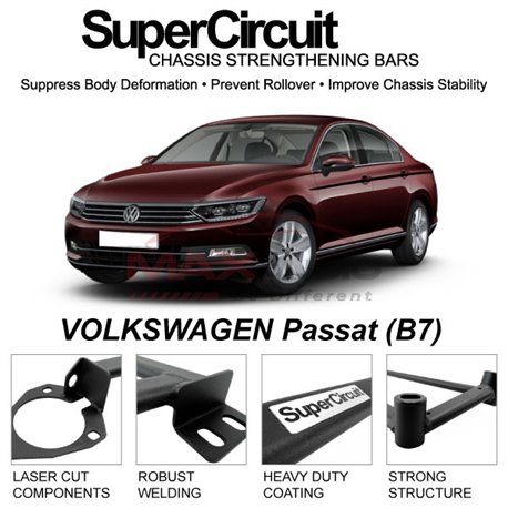 VOLKSWAGEN Passat (B7) SUPER CIRCUIT Chassis Stablelizer Strengthening Racing Safety Strut Bars