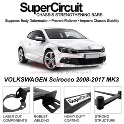 VOLKSWAGEN Scirocco 2008-2017 MK3 SUPER CIRCUIT Chassis Stablelizer Strengthening Racing Safety Strut Bars