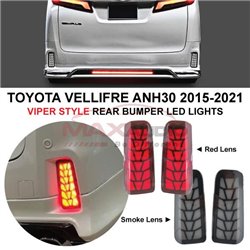 TOYOTA VELLFIRE ANH30 2015 - 2021 Viper Style Sequential Running Signal Rear Bumper LED Light (Pair)