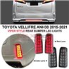 TOYOTA VELLFIRE ANH30 2015 - 2021 Viper Style Sequential Running Signal Rear Bumper LED Light (Pair)