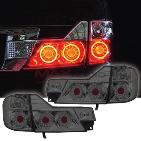 TOYOTA ALPHARD ANH10 Facelift 2005 - 2007 GTR Style Full Smoke Lens LED Light Bar Ring Tail Lamp (Pair) (246)