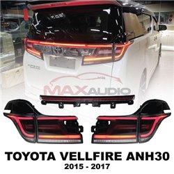 TOYOTA VELLFIRE ANH30 2015 - 2017 Full Smoke Lens Sequential Running Turn Signal LED Tail Lamp with Welcome Light (187) (Pair)