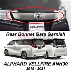 TOYOTA ALPHARD VELLFIRE ANH30 2015 - 2021 Rear Bonnet Gate Premium Chrome Master Black Garnish