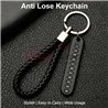 Braided Leather Rope Car Home Motor Bike Keychain Keyring with Anti Lost Phone Number Pendant Plate 