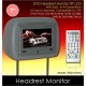 7" Grey Leather Headrest TFT Monitor w/ DVD/VCD/MP3/CD [7002-Grey]