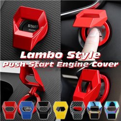 Universal Lambo Style Car Ignition Switch Engine Push Start Stop Button Stainless Aluminum Protector Cover Trim