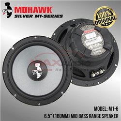 Original MOHAWK Silver M1-Series M1-6 6.5" (160mm) 50w RMS 100W Peak Mid Bass Range Car Audio Music Speaker System Set (Pair)
