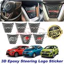 PERODUA MYVI G3 2018 AXIA BEZZA JS Racing YI Premium Grade 3M Carbon Fiber Under Steering 3D Epoxy Logo Emblem Sticker