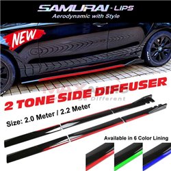 SAMURAI-LIPS 2 Tone Universal 2.0/2.2 Meter Side Skirt Bumper Rocker Splitters Diffuser Blade (Pair)