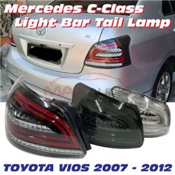 TOYOTA VIOS 2007 - 2012 Mers C-Class Style LED Light Bar Running Sequential Signal Rear Tail Lamp (Pair)