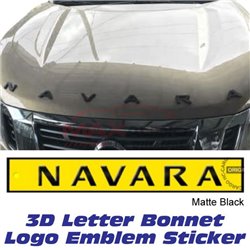 NISSAN NAVARA Premium 3M Bonnet Trunk 3D Logo Wording Alphabet Letter Emblem Sticker (Matte Black)