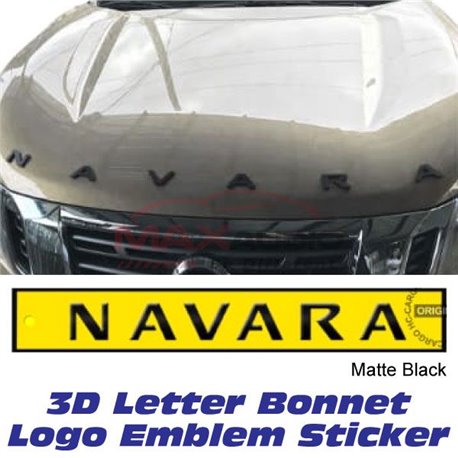 NISSAN NAVARA Premium 3M Bonnet Trunk 3D Logo Wording Alphabet Letter Emblem Sticker (Matte Black)