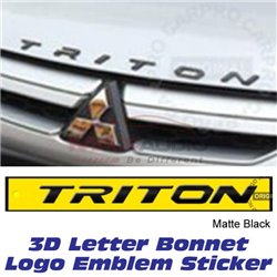 MITSUBISHI TRITON Premium 3M Bonnet Trunk 3D Logo Wording Alphabet Letter Emblem Sticker (Matte Black)