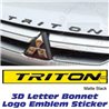 MITSUBISHI TRITON Premium 3M Bonnet Trunk 3D Logo Wording Alphabet Letter Emblem Sticker (Matte Black)