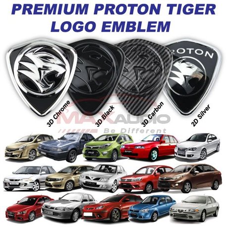 Buy MOST PROTON 3D Tiger No Color Fade Front Rear Premium Chrome Black ...