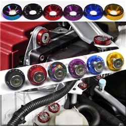 M6 JDM Style Aluminum Car Engine License Plate Fender Bumper Hex Fasteners Concave Screw Bolt with Washer (10pcs)