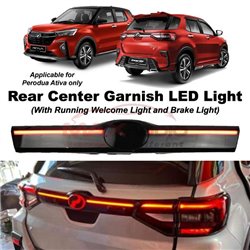 PERODUA ATIVA NIGHT RIDER Plug and Play Rear Bonnet Tail Gate Boot Center Garnish Sequential Running LED Light with Brake