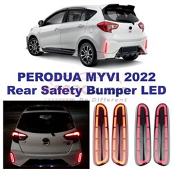 PERODUA MYVI 2022 Facelift Night Rider Sportivo Sequential Blinking Plug and Play Rear Bumper Reflector LED Light with Turn Sign