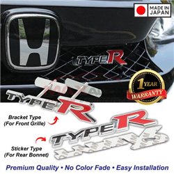GENUINE 3D TYPE-R Logo Emblem HONDA PROTON PERODUA TOYOTA Stainless Steel Front Grille Rear Bonnet Sport Sticker