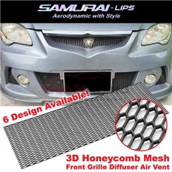 SAMURAI-LIPS 3D Universal Car Grille Net Honeycomb Mesh Diffuser ABS Plastic Air Vent Intake (120cm*40cm)