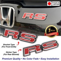 GENUINE 3D RS Logo Emblem HONDA PROTON PERODUA TOYOTA Acrylic Front Grille Rear Bonnet Sport Sticker