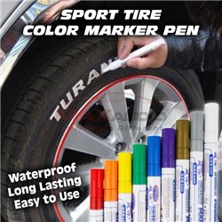 Car Motorcyle Tire Tyre Tayar Wheels Waterproof Touch Up Styling DIY Color Paint Logo Wording Permanent Marker Pen