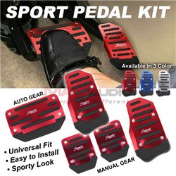 Universal Fit Car Anti-slip Aluminum Auto Manual Gear Racing Sport Foot Pedal Pad Cover Kit