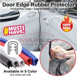 Car Door Edge Anti-Collision Rubber Steel Guard Strip Trim Scratch Seal Protector (5.0 Meter)