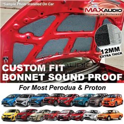 MOST PERODUA PROTON MAXAUDIO Custom Made Fit Rubberized Foam Sponge Front Bonnet Hood Deadening Sound Proof