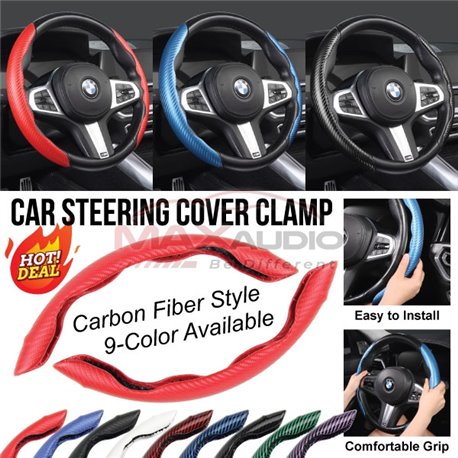 2x Carbon Fiber Car Steering Wheel Booster Non-Slip Cover Accessories Universal - Foto 14