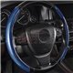 Premium Carbon Fiber Leather Protective PVC Non-slip Universal Car Steering Wheel Cover Clamp
