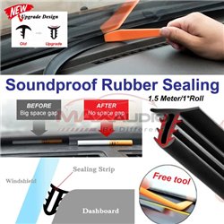 U-Shape 1.5 Meter Universal Car Dashboard Windshield Rubber Sealing Strip Noise Sound Gap Insulation Soundproof Sticker