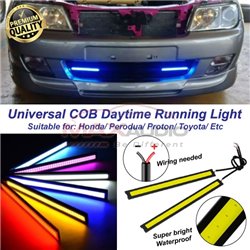 Universal Fit Super Bright 17cm 12v Car Bumper COB LED Driving Daytime Running Lamp Light DRL Waterproof Strip Bar *Pair