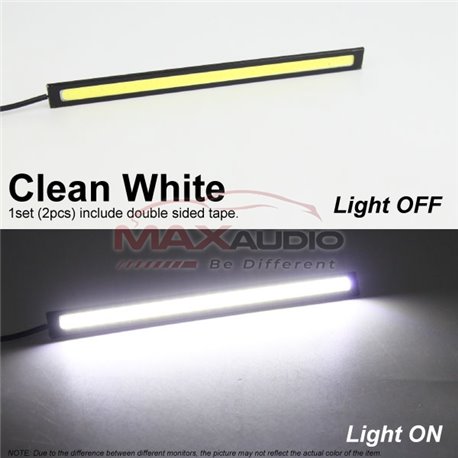 Universal Fit Super Bright 17cm 12v Car Bumper COB LED Driving Daytime Running Lamp Light DRL Waterproof Strip Bar *Pair