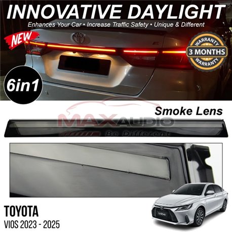 TOYOTA VIOS 2023 - 2025 6in1 Running Rear Bumper Bonnet Trunk Center Garnish Brake LED Light Bar with Welcome and Signal