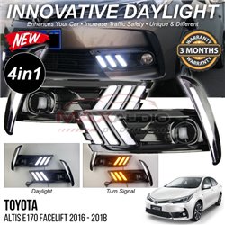 TOYOTA ALTIS E170 Facelift 2016 - 2018 4in1 Front Bumper Mustang Style LED Daytime Running Light DRL with Turn Signal