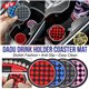 Thai Style Universal Fit Checkmate Dice Car Cup Drink Holder Anti-slip Waterproof Silicone Fashion Mat Coaster