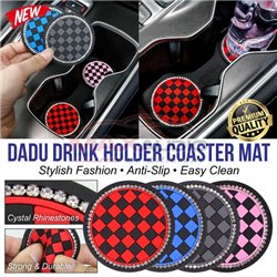 Thai Style Universal Fit Checkmate Dice Car Cup Drink Holder Anti-slip Waterproof Silicone Fashion Mat Coaster