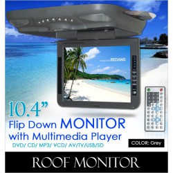 10.4" Grey Color TFT Roof Monitor w/ DVD/VCD/MP3/USB/SD Player