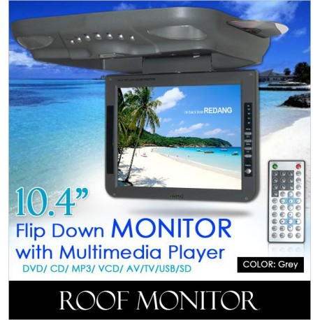 10.4" Grey Color TFT Roof Monitor w/ DVD/VCD/MP3/USB/SD Player
