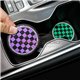 Thai Style Universal Fit Checkmate Dice Car Cup Drink Holder Anti-slip Waterproof Silicone Fashion Mat Coaster