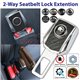 Universal 2-Way Carbon Fiber Metal Safety Seatbelt Seat Belt Car Alarm Warning Sound Stopper Buckles Lock Clip Extension