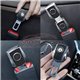 Universal 2-Way Carbon Fiber Metal Safety Seatbelt Seat Belt Car Alarm Warning Sound Stopper Buckles Lock Clip Extension