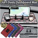 3in1 Multifunction Checkmate Dice Dadu Non-Slip Temporary Parking Number Phone Holder Stand Car Dashboard Mat Tray Pad