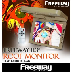FREEWAY 11.3" Wide Screen TFT Beige Color Roof Monitor w/ Dome Light