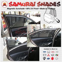 ORIGINAL SAMURAI SHADES 100% Fully Magnetic 3 Second Plug and Play 98% UV Proof Car Sun Shades Made In Thailand