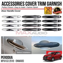 PERODUA MYVI G3 2018 - 2024 Door Handle Cover Chrome Matte Glossy Forged Carbon Black Garnish Trim