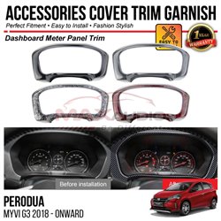 PERODUA MYVI G3 2018 - 2024 Dashboard Meter Panel Chrome Matte Glossy Forged Carbon Black Garnish Trim