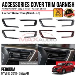 PERODUA MYVI G3 2018 - 2024 Aircond Outlet Trim Small Left Right Chrome Matte Glossy Forged Carbon Black Garnish Trim