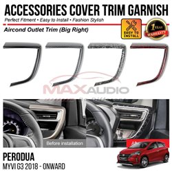 PERODUA MYVI G3 2018 - 2024 Aircond Outlet Big Right Chrome Matte Glossy Forged Carbon Black Garnish Trim